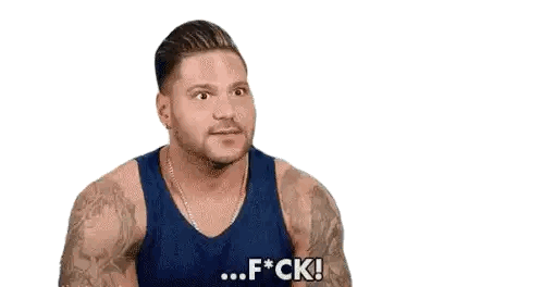 Man In Blue Tank Top Saying F*ck Sticker