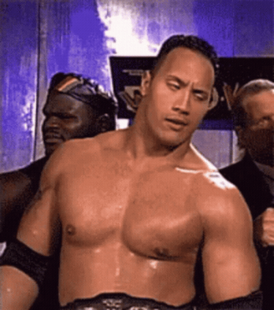 Man In Blue Tank Top Screaming 'Morning GIF