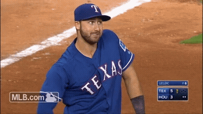 Man In Blue Texas Jersey On Field GIF