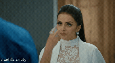 Man In Blue Touching Woman In White Stantilleternity GIF