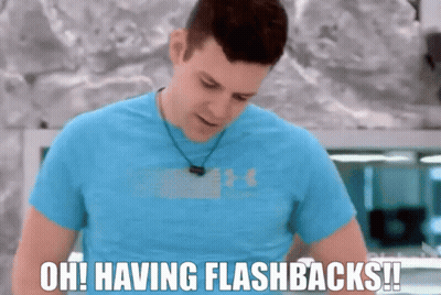 Man In Blue Under Armour Shirt Having Flashbacks GIF