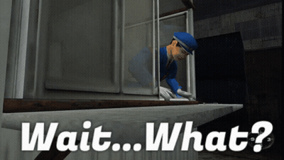 Man In Blue Uniform Looking Out Window Wait What GIF