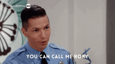 Man In Blue Uniform Saying Call Me Rory GIF