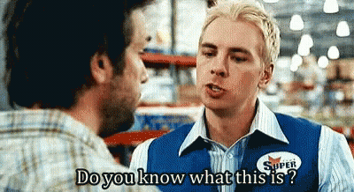 Man In Blue Vest Asking Do You Know What This Is GIF