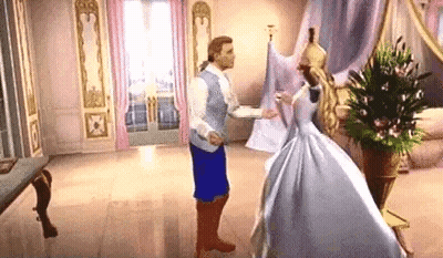 Man In Blue Vest Next To Woman In White Dress GIF