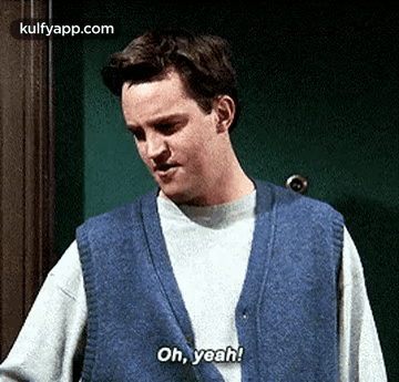 Man In Blue Vest Saying Oh Yeah GIF