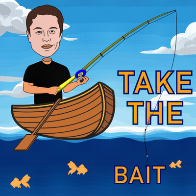Man In Boat Fishing Says Take The Bait GIF
