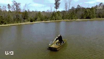 Man In Boat Lake USA GIF