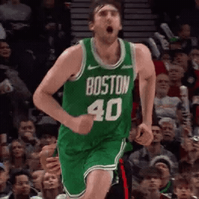 Man In Boston 40 Jersey Running GIF