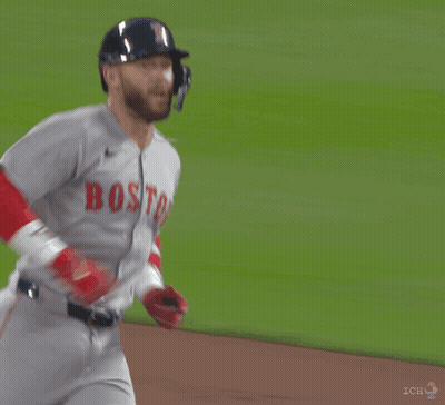 Man In Boston Jersey Holding Hands Up GIF
