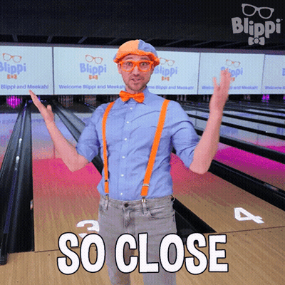 Man In Bowling Alley Saying So Close GIF