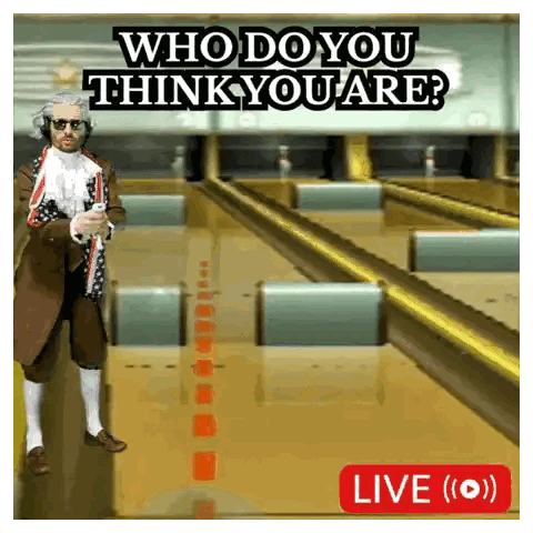 Man In Bowling Alley Saying Who Do You Think You Are Sticker