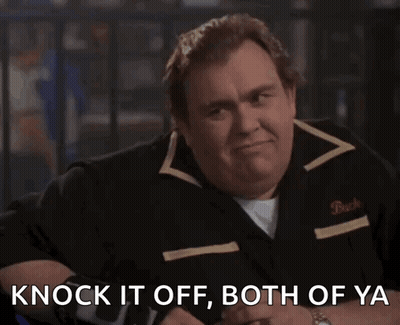 Man In Bowling Shirt Says Knock It Off Both Of Ya GIF