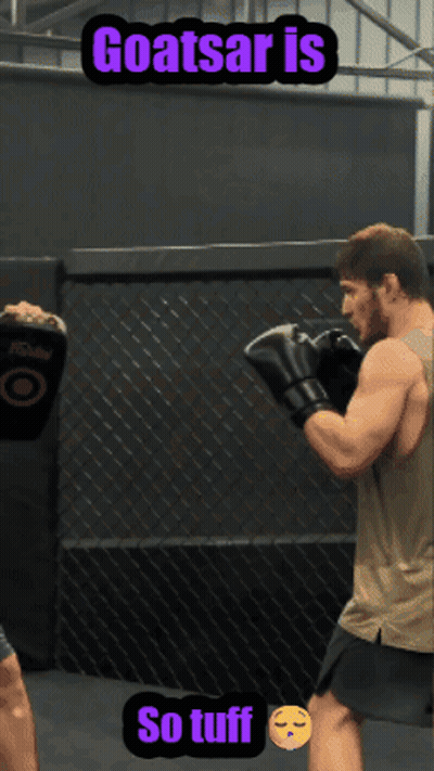 Man In Boxing Gloves Goatsar Is So Tuff GIF