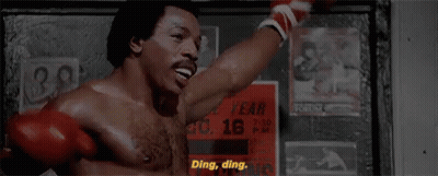 Man In Boxing Gloves Says Ding Ding GIF