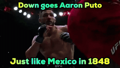 Man In Boxing Ring Down Goes Aaron Puto Just Like Mexico In 1848 GIF