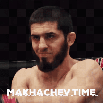 Man In Boxing Ring Makhachev Time GIF