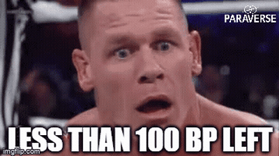 Man In Boxing Ring Saying Less Than 100 BP Left GIF