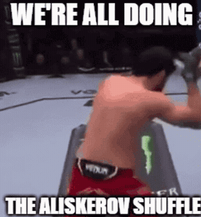 Man In Boxing Ring Saying We're All Doing The Aliskerov Shuffle GIF