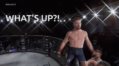 Man In Boxing Ring Saying What's Up GIF