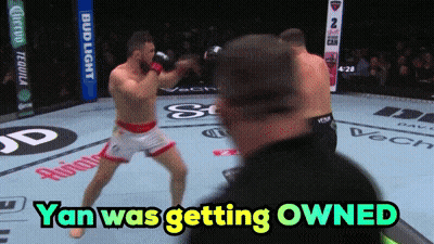 Man In Boxing Ring Saying Yan Was Getting Owned GIF