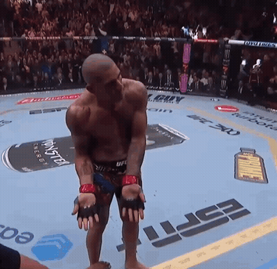 Man In Boxing Ring With Budweiser Ad GIF