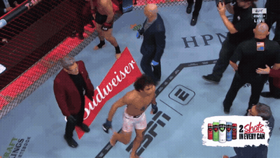Man In Boxing Ring With Budweiser Banner GIF