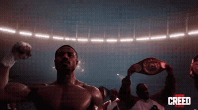 Man In Boxing Ring With Creed GIF