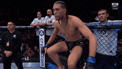 Man In Boxing Ring With CryL.com Sign GIF