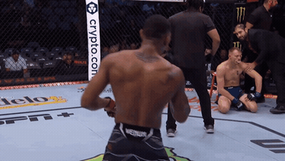 Man In Boxing Ring With Crypto.com Banner GIF