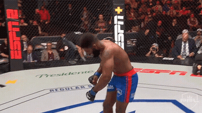 Man In Boxing Ring With ESPN Sign GIF