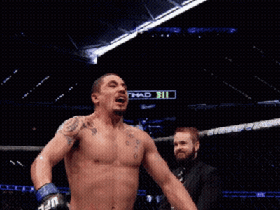 Man In Boxing Ring With Etihad Sign GIF