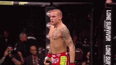 Man In Boxing Ring With Harley Davidson Sign GIF