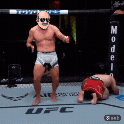 Man In Boxing Ring With UFC Logo GIF