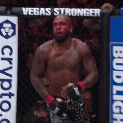 Man In Boxing Ring With Vegas Stronger Sign GIF