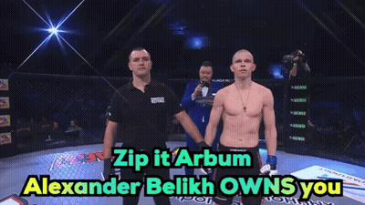 Man In Boxing Ring Zip It Arbum Alexander Belikh Owns You GIF