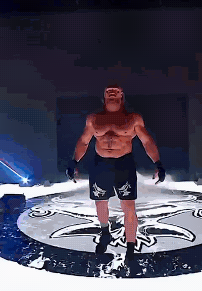 Man In Boxing Shorts Standing In Circle GIF