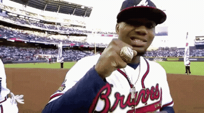 Man In Braves Jersey And Ring GIF