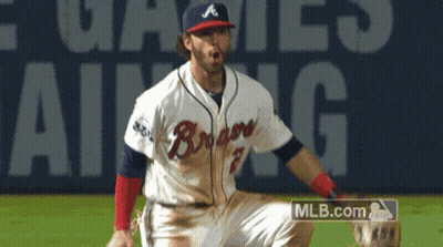 Man In Braves Jersey Kneeling GIF