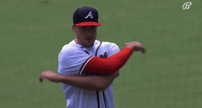 Man In Braves Jersey On Field GIF