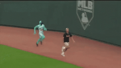 Man In Braves Shirt Saying I Am A Loser Holding Food GIF