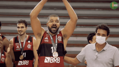 Man In BRB Jersey Arms Up GIF