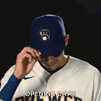 Man In Brewers Hat Smiling Saying Opening Day GIF