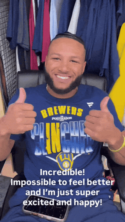 Man In Brewers Shirt Giving Thumbs Up GIF