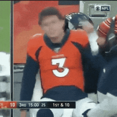 Man In Broncos Jersey Number 3 GIF