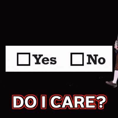 Man In Brown Coat In Front Of Yes No Sign GIF