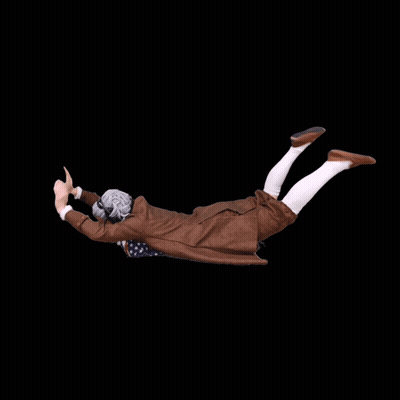 Man In Brown Coat Laying On Ground GIF
