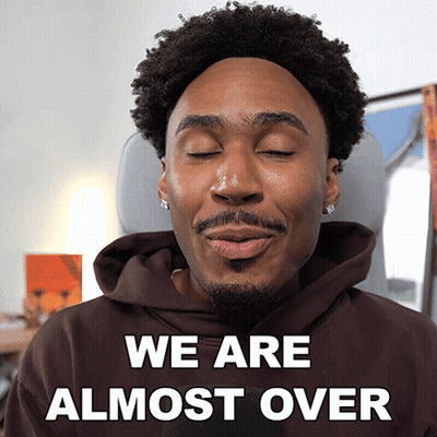 Man In Brown Hoodie Says We Are Almost Over Eyes Closed GIF