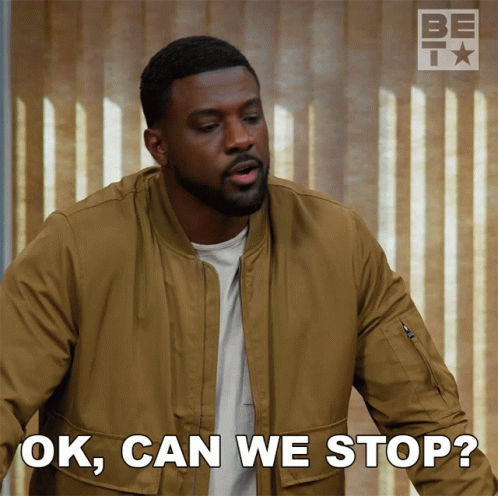 Man In Brown Jacket Asking Ok Can We Stop GIF