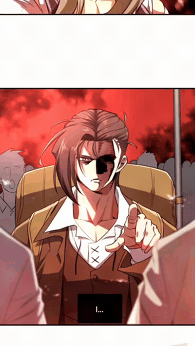 Hombre con chaqueta marrón señalando a la multitud GIF